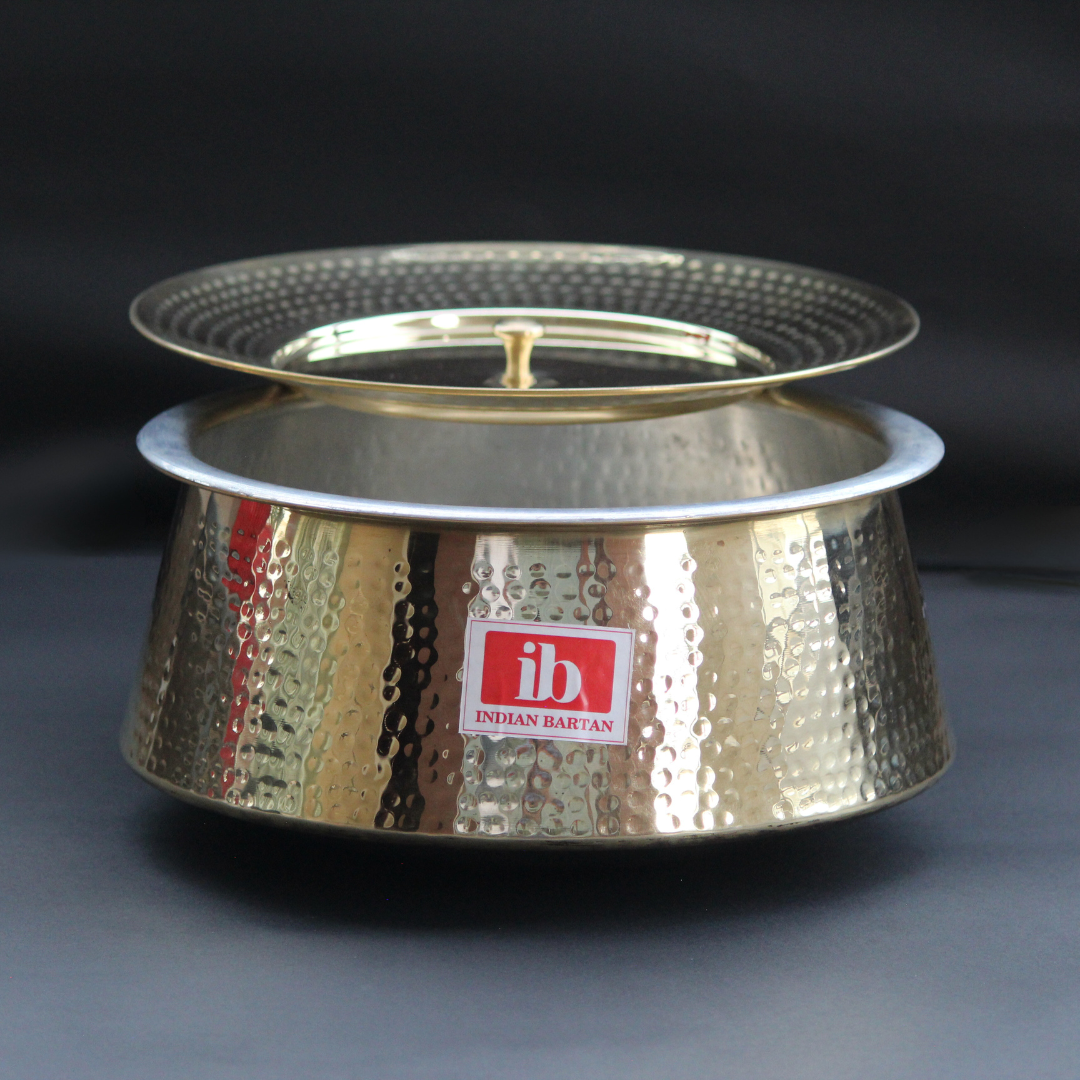 Brass Mughlai Handi / With lid – Indian Bartan